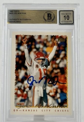 1995 Topps #420 Joe Montana Auto Kansas City Chiefs BGS Autograph 10