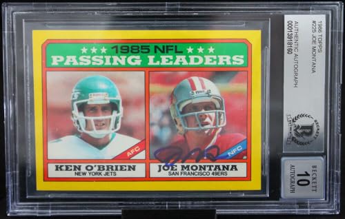 1986 Topps #225 Joe Montana Auto San Francisco 49ers BGS Autograph 10