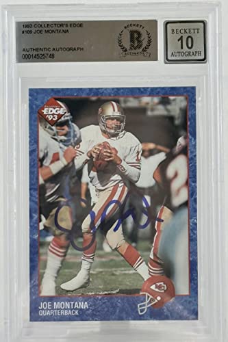 1993 Collector's Edge #109 Joe Montana Auto Kansas City Chiefs BGS Autograph 10