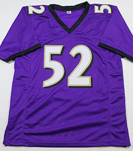 Ray Lewis Autographed Purple Pro Style Jersey w/HOF - Beckett W Auth *2
