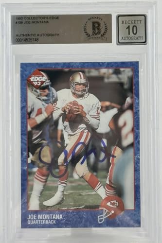 1993 Collector's Edge #109 Joe Montana Auto Kansas City Chiefs BGS Autograph 10