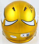 Cris Carter Autographed Minnesota Vikings Flash Speed Mini Helmet-Beckett Holo