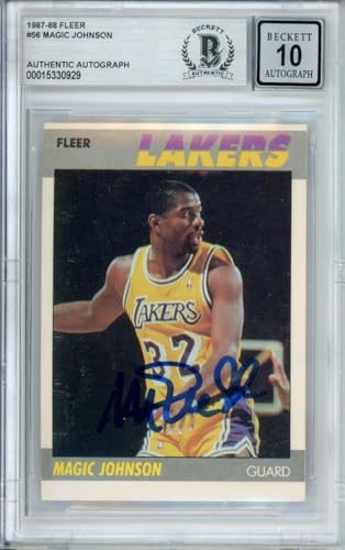 1987-88 Fleer #56 Magic Johnson Los Angeles Lakers BGS Autograph 10