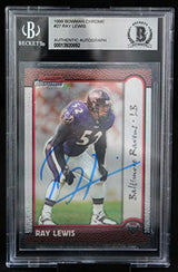 1999 Bowman Chrome #27 Ray Lewis Baltimore Ravens BGS Autograph 10