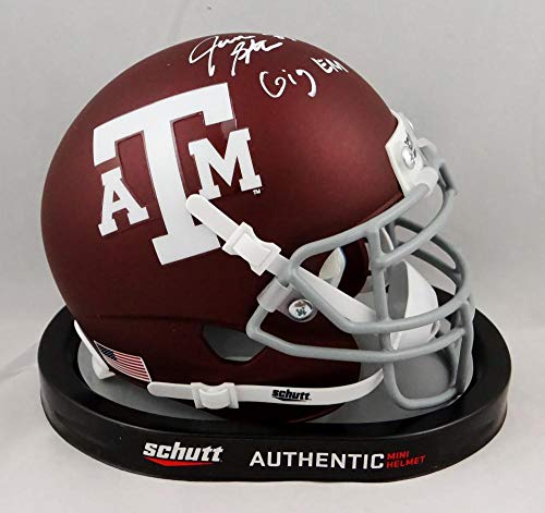 Jace Sternberger Signed A&M Maroon Schutt Mini Helmet w/Insc - JSA W Auth *White
