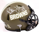 Bernie Kosar Signed Browns Salute to Service Speed Mini Helmet-Beckett W Holo