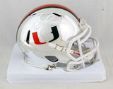 Ray Lewis Signed Miami Hurricanes Chrome Riddell Speed Mini Helmet- Beckett Auth
