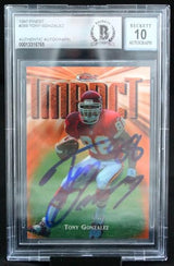 1997 Finest #269 Tony Gonzalez Kansas City Chiefs BGS Autograph 10