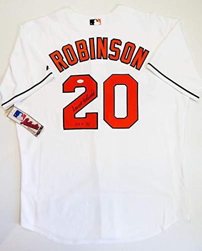Frank Robinson Signed Orioles White Majestic Authentic Jersey w/ Insc- JSA W