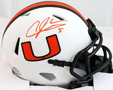 Andre Johnson Autographed Miami Hurricanes Lunar Speed Mini Helmet-JSA W *Orange