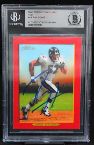 2005 Topps Turkey Red #4A Ray Lewis Baltimore Ravens BGS Autograph 10