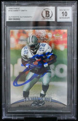 1998 Finest #160 Emmitt Smith Auto Dallas Cowboys BGS Autograph 10