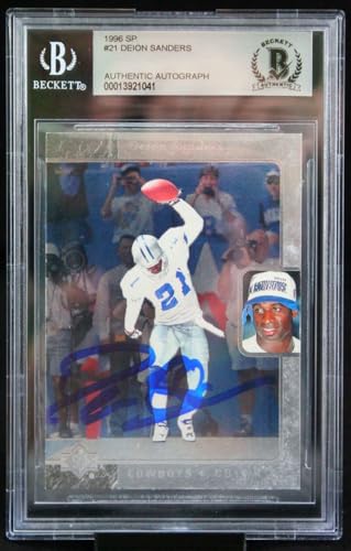 1996 Upper Deck SP #21 Deion Sanders Dallas Cowboys BGS Autograph 10
