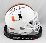 Frank Gore Autographed Miami Hurricanes Schutt Mini Helmet- JSA Witnessed Auth