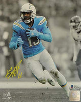 Keenan Allen Signed Chargers 8x10 B&W Spotlight PF Photo- Beckett Auth *Yellow