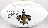 Archie Manning Autographed New Orleans Saints Logo Football-Fanatics *Black