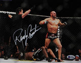 Randy Couture Signed MMA 8x10 Photo With Belt- Beckett Auth *Ref Facing Couture
