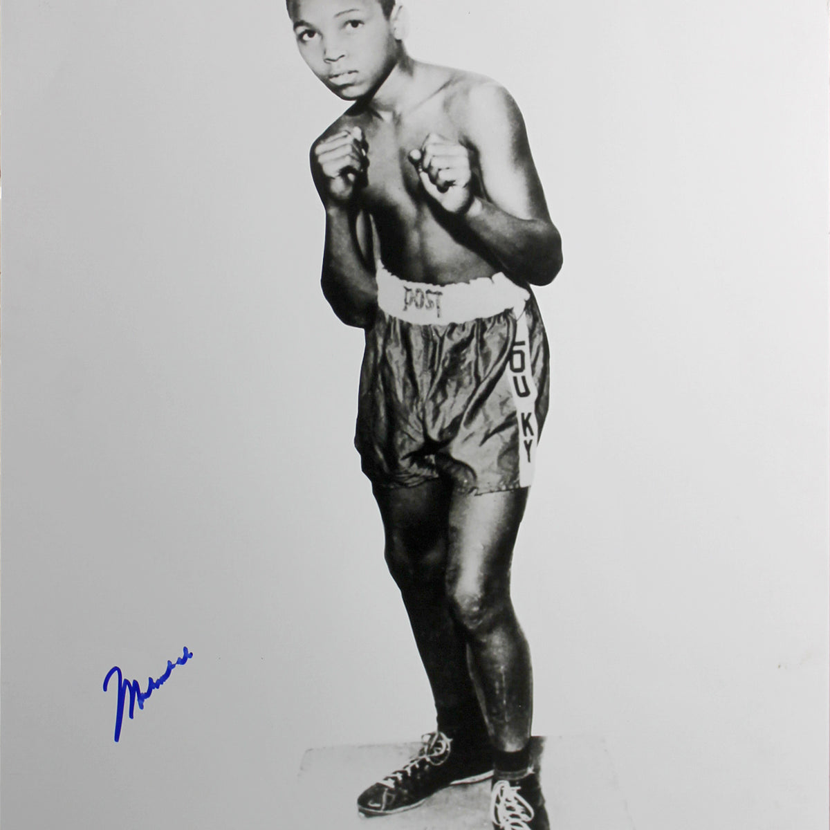 Muhammad Ali Authentic Signed 16X20 B&W Photo As Child OA & Steiner Ho ...