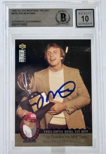 1995 Upper Deck Joe Montana Trilogy #MT6 Auto SF 49ers BGS Autograph 10