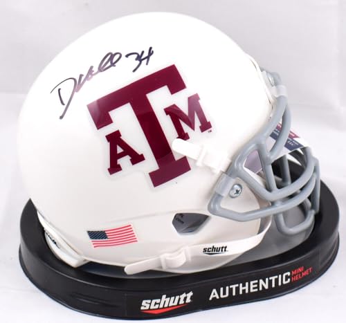 Dante Hall Autographed Texas A&M Aggies White Schutt Mini Helmet- JSA W *Black