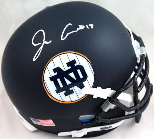 Jack Coan Autographed Notre Dame Blue Alternate Mini Helmet-JSA W *Silver