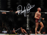 Randy Couture Signed MMA 8x10 Photo With Belt- Beckett Auth *Ref Back Turned
