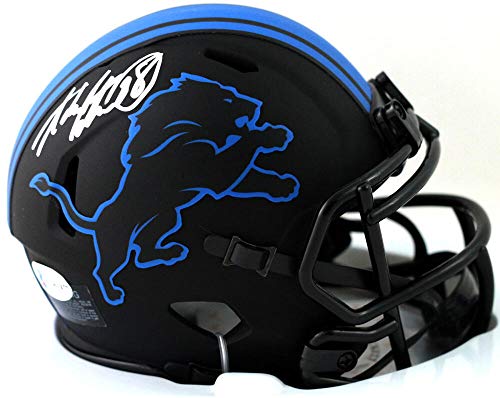 Adrian Peterson Signed Detroit Lions Eclipse Mini Helmet- Beckett W *Silver