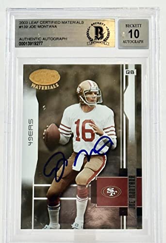 2003 Leaf Certified Materials #139 Joe Montana Auto SF 49ers BGS Autograph 10