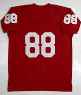 Keith Jackson Autographed Red College Style Jersey- JSA Witnessed Authenticated
