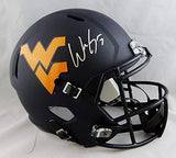 Will Grier Autographed West Virginia Full Size Speed Helmet- JSA W Auth *Silver