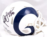 Marshall Faulk Autographed Rams Flat White Speed Mini Helmet-Beckett W Hologram