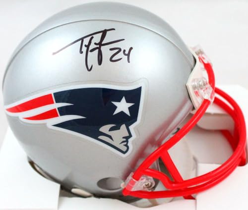 Ty Law Autographed New England Patriots Mini Helmet-Beckett W Hologram *Black