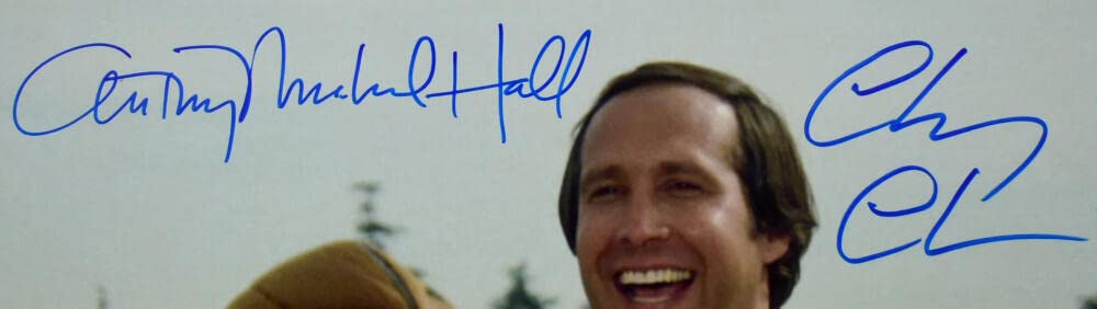 Chevy Chase Anthony Michael Hall Signed 16x20 Vacation Photo-Beckett W Hologram