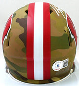 T.J. Watt Signed Wisconsin Badgers Camo Speed Mini Helmet- Beckett W Holo *White