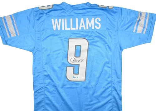 Jameson Williams Autographed Blue Pro Style Jersey *Grey 9 - Beckett W Hologram