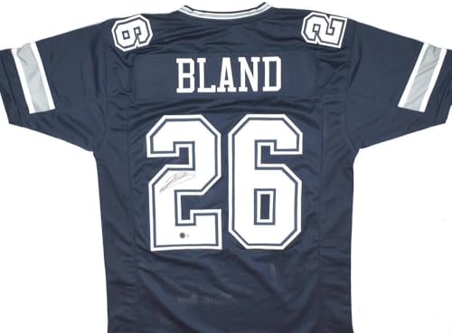 DaRon Bland Autographed Blue Pro Style Jersey-Beckett W Hologram *Black