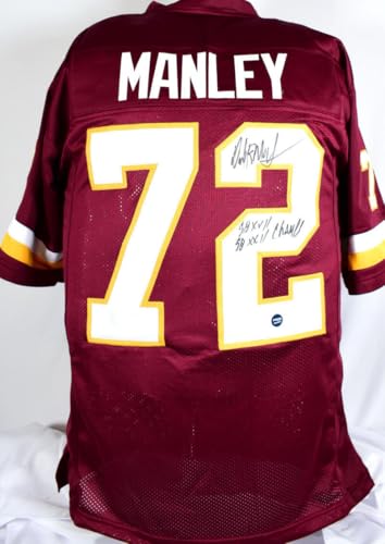 Dexter Manley Autographed Pro Style Maroon Jersey w/SB Champs- Prova *Black