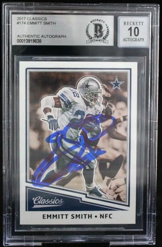 2017 Classics #174 Emmitt Smith Dallas Cowboys BGS Autograph 10