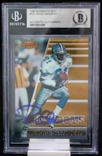 1996 Bowman's Best #131 Deion Sanders Dallas Cowboys BGS Autograph 10