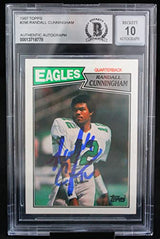 1987 Topps #296 Randall Cunningham Philadelphia Eagles BGS Autograph 10