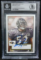 2006 Topps Heritage #296 Ray Lewis Baltimore Ravens BGS Autograph 10