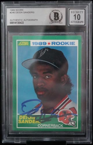 1989 Score #246 Deion Sanders Atlanta Falcons BGS Autograph 10