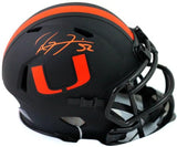 Ray Lewis Autographed Miami Hurricanes Eclipse Speed Mini Helmet- Beckett W Auth
