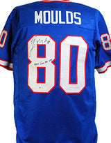 Eric Moulds Autographed Blue Pro Style Jersey W/ Insc- Beckett W *Black