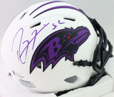 Ray Lewis Autographed Baltimore Ravens Lunar Mini Helmet- Beckett W *Purple