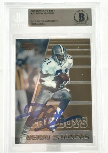 1996 Bowman's Best #131 Deion Sanders Dallas Cowboys Autograph Beckett Authentic