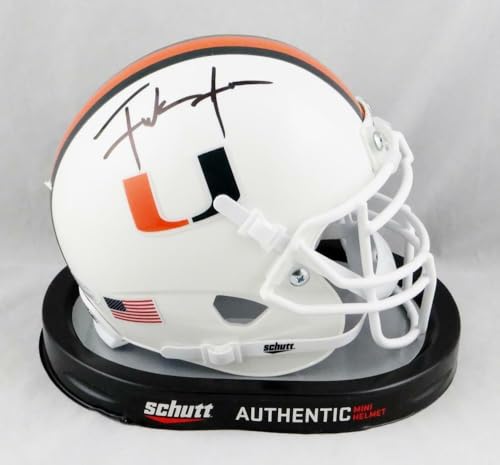 Frank Gore Autographed Miami Hurricanes Schutt Mini Helmet- JSA Witnessed Auth