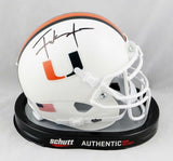 Frank Gore Autographed Miami Hurricanes Schutt Mini Helmet- JSA Witnessed Auth