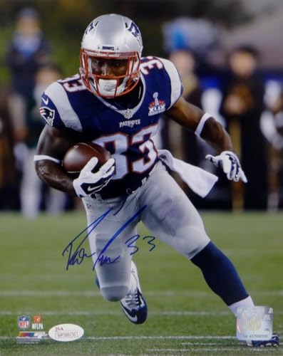 Dion Lewis Autographed New England Patriots 8x10 Running PF Photo- JSA W Auth