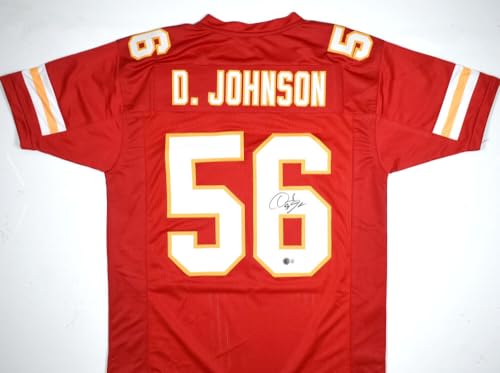 Derrick Johnson Autographed Red Pro Style Jersey - Beckett W Hologram *Black
